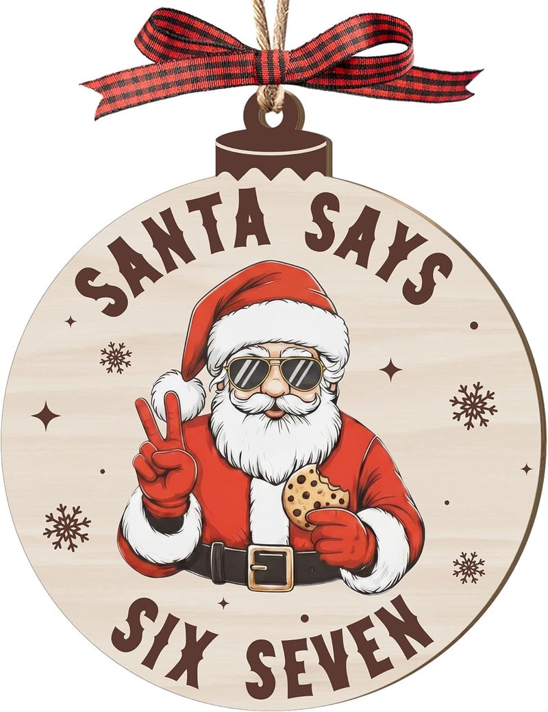 Hyperlama 67 Ornament 2025, Funny 6 7 Ornament Stocking Stuffers for Teens Girl, Boy, The Year of 67 Ornaments for Christmas Tree, Santa Says Six Seven Trendy Stuff, Late Christmas Gag Gifts - Image 1